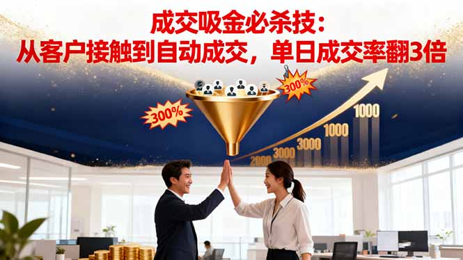 吸金成交营销必杀技：从客户接触到自动成交，单日成交率翻3倍-大表哥网创