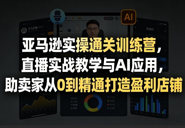 亚马逊实操通关训练营，直播实战教学与AI应用，助卖家从0到精通打造盈利店铺(更新3月)-大表哥网创