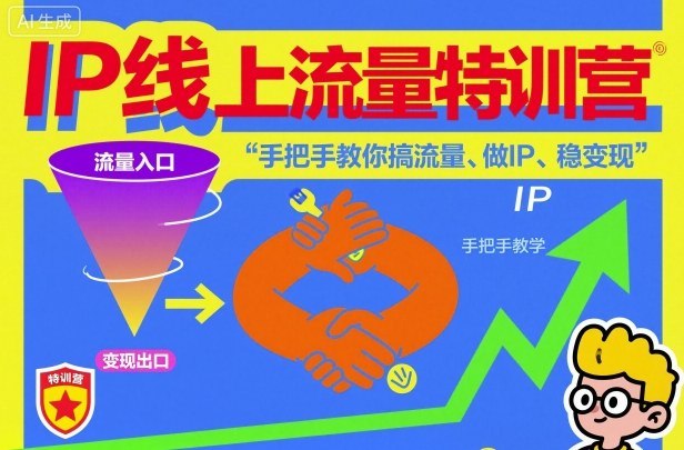 IP线上流量特训营，手把手教你搞流量、做IP、稳变现-大表哥网创