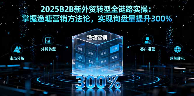 2025B2B新外贸转型全链路实操：掌握渔塘营销方法论，实现询盘量提升300%-大表哥网创