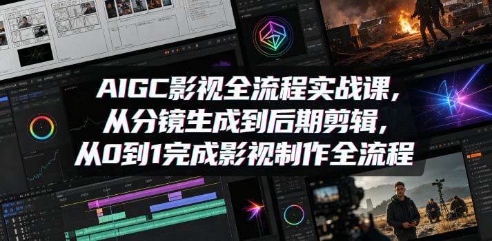 AIGC影视全流程实战课,从分镜生成到后期剪辑,从0到1完成影视制作全流程-大表哥网创