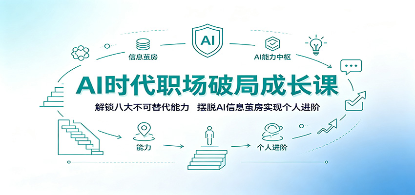 AI时代职场破局成长课:解锁八大不可替代能力,摆脱AI信息茧房实现个人进阶-大表哥网创