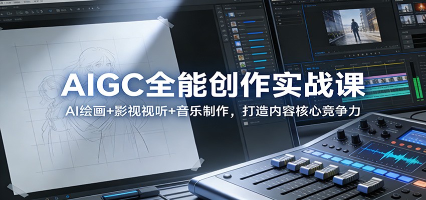 AIGC全能创作实战课：AI绘画+影视视听+音乐制作，打造内容核心竞争力-大表哥网创
