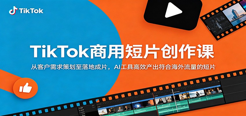 TikTok商用短片创作课：从客户需求策划至落地成片，AI工具高效产出符合海外流量的短片-大表哥网创