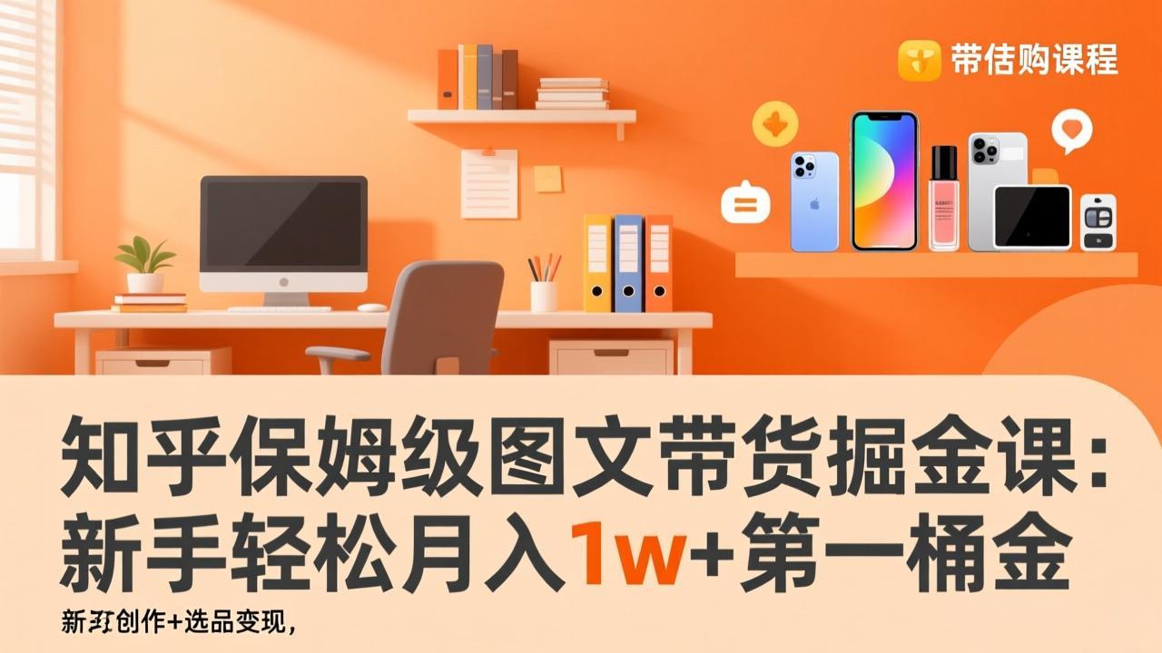 知乎保姆级图文带货掘金课：账号打造+爆文创作+选品变现，新手轻松月入1w+第一桶金-大表哥网创