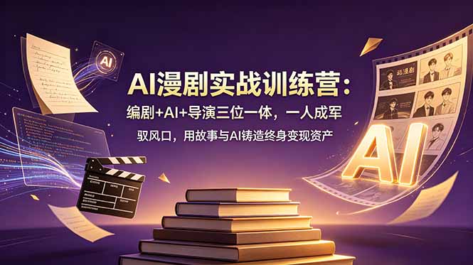 AI漫剧实战训练营：编剧+AI+导演三位一体，一人成军 驭风口，用故事与AI铸造终身变现资产-大表哥网创