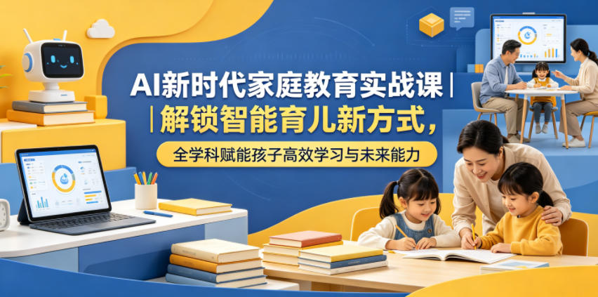 AI新时代家庭教育实战课｜解锁智能育儿新方式，全学科赋能孩子高效学习与未来能力-大表哥网创