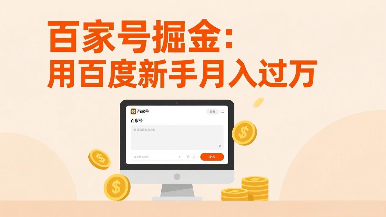 百家号掘金：用百度新手月入过万，日入300，无需引流，全新手机搬砖项目-大表哥网创