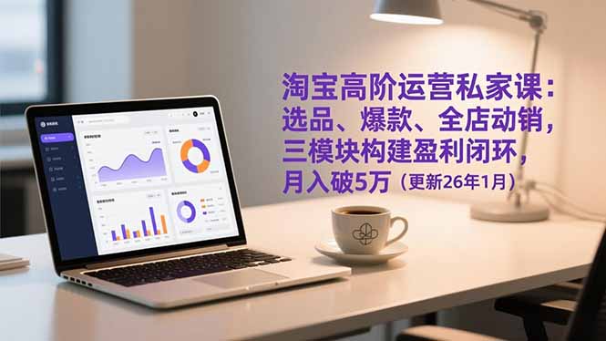 淘宝高阶运营私家课：选品、爆款、全店动销，三模块构建盈利闭环，月入破5万(更新26年1月-大表哥网创