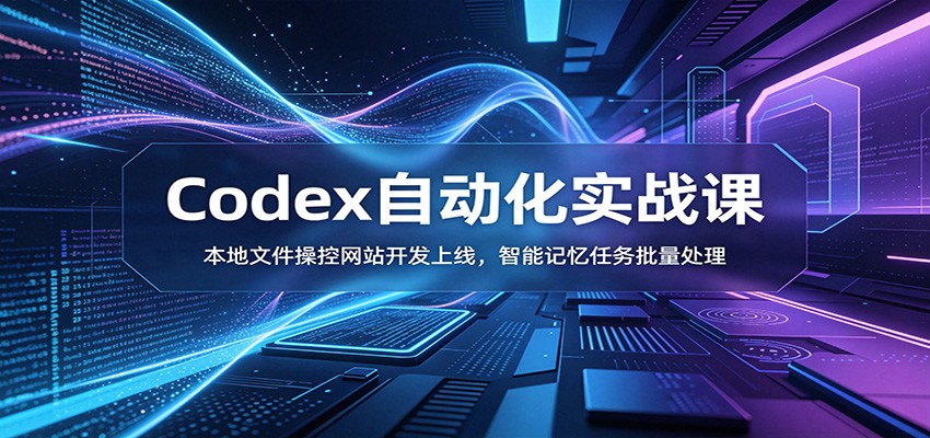 Codex自动化实战课：本地文件操控网站开发上线，智能记忆任务批量处理-大表哥网创