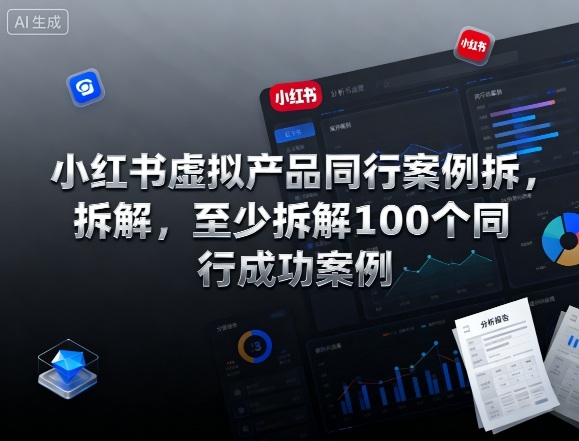 小红书虚拟产品同行案例拆解，至少拆解100个同行成功案例-大表哥网创