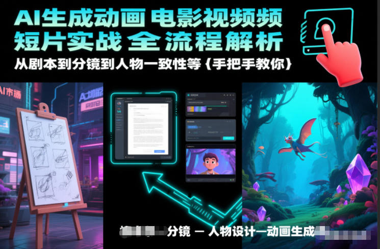 AI生成动画电影视频短片实战全流程解析，从剧本到分镜到人物一致性等手把手教你-大表哥网创