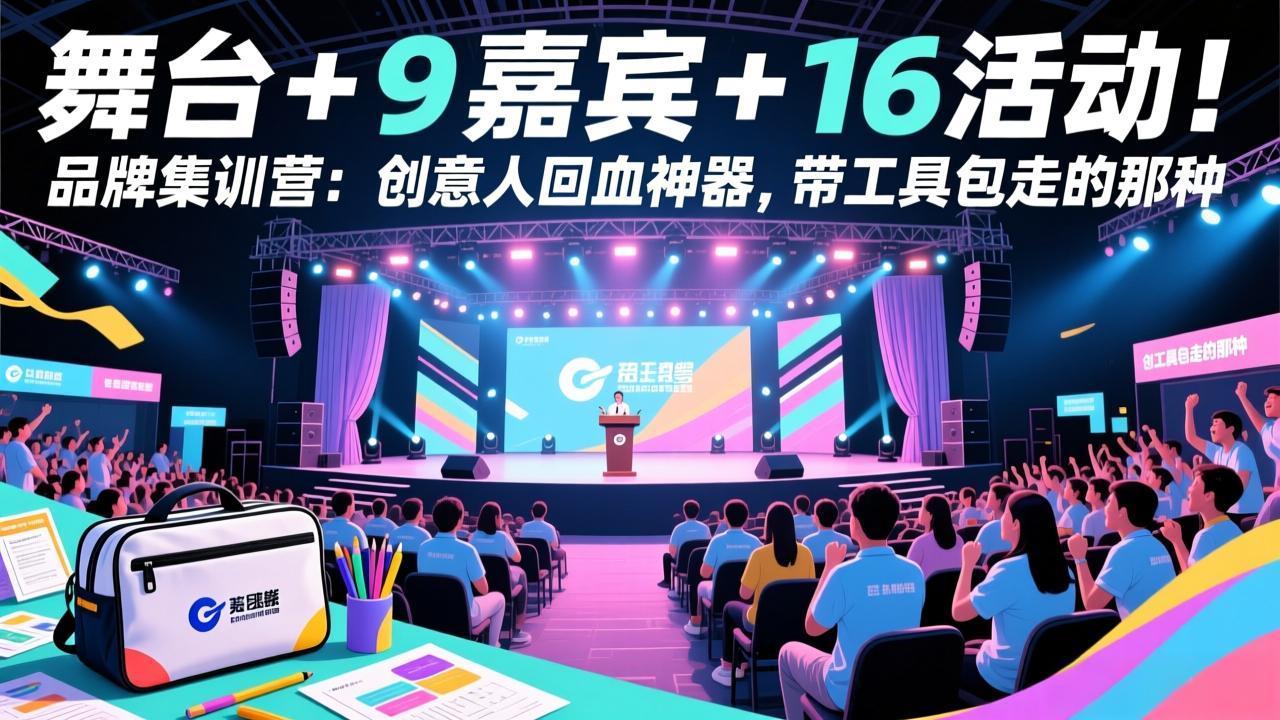 舞台 + 9 嘉宾 + 16 活动！品牌集训营：创意人回血神器，带工具包走的那种-大表哥网创