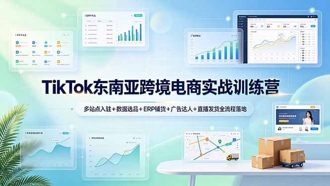 TikTok东南亚跨境电商实战训练营：多站点入驻+数据选品+ERP铺货+广告达人+直播发货全流程落地-大表哥网创