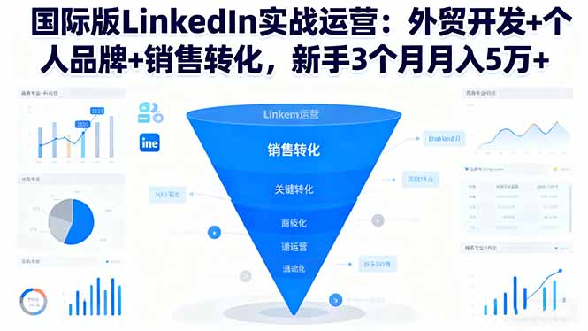 国际版LinkedIn实战运营：外贸开发+个人品牌+销售转化，新手3个月月入5万+-大表哥网创