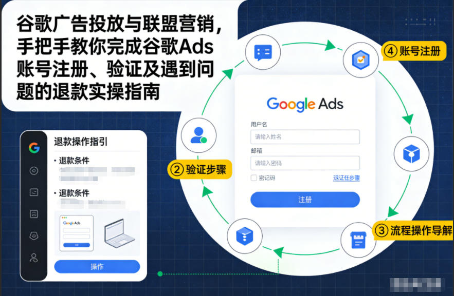 谷歌广告投放与联盟营销，手把手教你完成谷歌Ads账号注册、验证及遇到问题的退款实操指南-大表哥网创