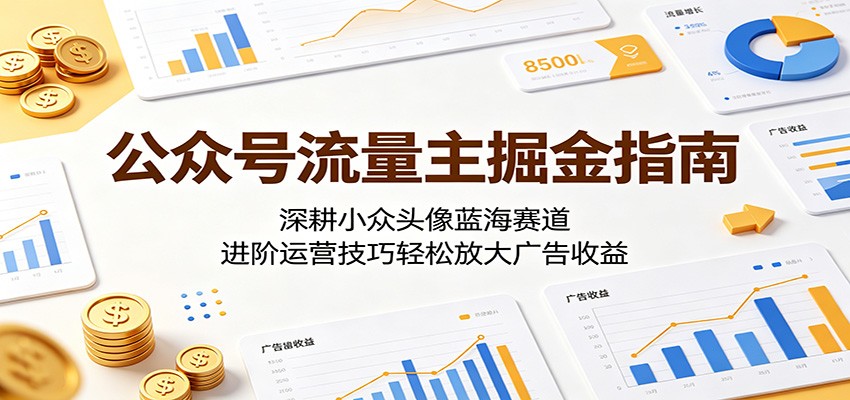 公众号流量主掘金指南：深耕小众头像蓝海赛道，进阶运营技巧轻松放大广告收益-大表哥网创