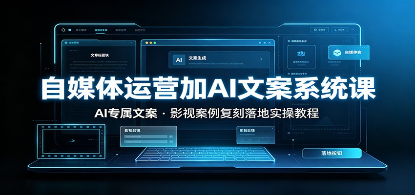 自媒体运营加AI文案系统课：：AI专属文案，影视案例复刻落地实操教程-大表哥网创