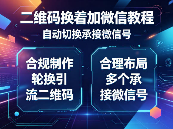 二维码换着加微信教程，自动切换承接微信号，合规制作轮换引流二维码，合理布局多个承接微信号-大表哥网创