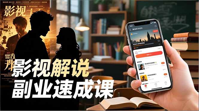 Tk影视解说副业速成课，软件安装、全流程实操、爆款预设，新手两周变现-大表哥网创
