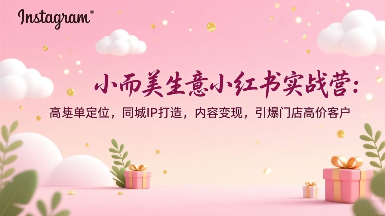 小而美生意小红书实战营：高客单定位，同城IP打造，内容变现，引爆门店高价客户-大表哥网创