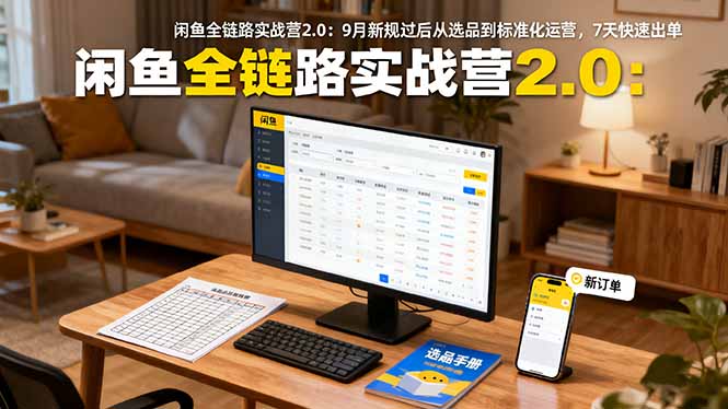 闲鱼全链路实战营2.0：9月新规过后从选品到标准化运营，7天快速出单-大表哥网创