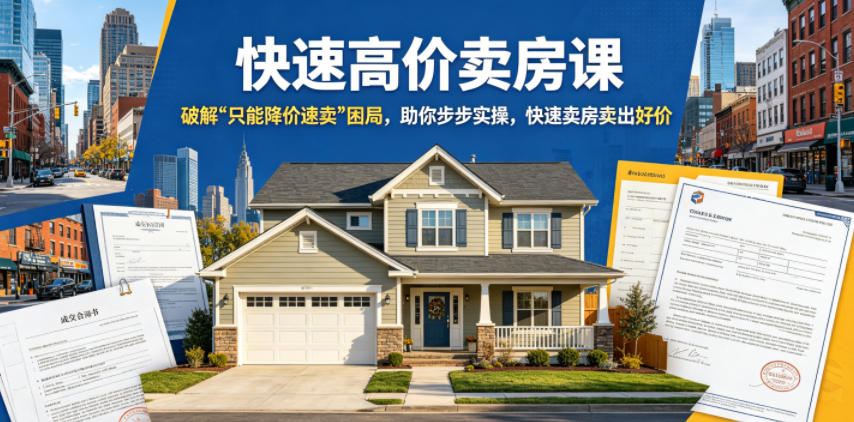 快速高价卖房课，破解“只能降价速卖”困局，助你步步实操，快速卖房卖出好价(更新2026)-大表哥网创