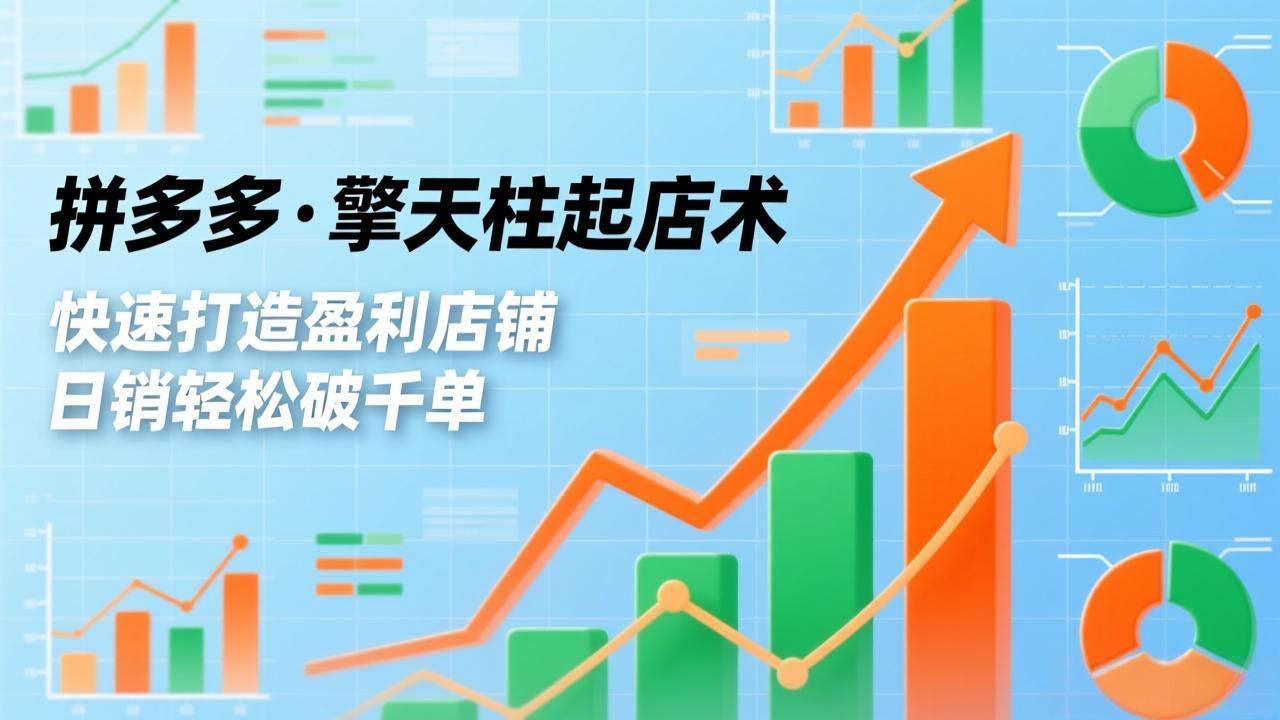 拼多多·擎天柱起店术，爆流布局、利润起飞、不断流，快速打造盈利店铺，日销破千单(更新-大表哥网创