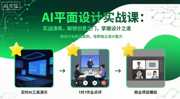 AI平面设计实战课，实战演练，解锁创意之门，掌握设计之道-大表哥网创