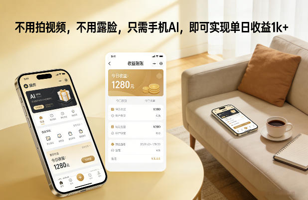 不用拍视频，不用露脸，只需手机AI，即可实现单日收益1k+【揭秘】-大表哥网创