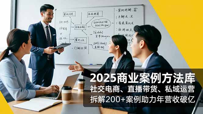 2025商业案例方法库，社交电商、直播带货、私域运营，拆解200+案例助力年营收破亿-大表哥网创