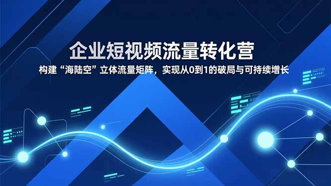 企业短视频流量转化营，构建“海陆空”立体流量矩阵，实现从0到1的破局与可持续增长-大表哥网创