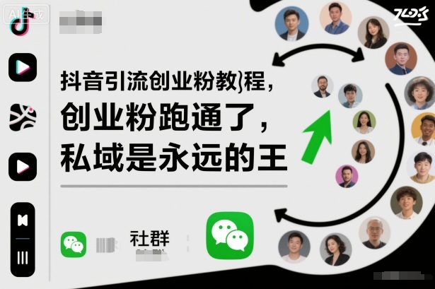 抖音引流创业粉教程，创业粉终于跑通了，私域是永远的王-大表哥网创