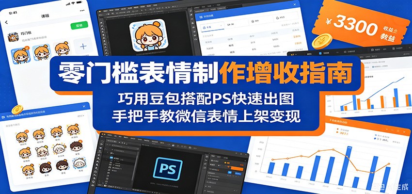零门槛表情制作增收指南：巧用豆包搭配 PS 快速出图，手把手教微信表情上架变现-大表哥网创
