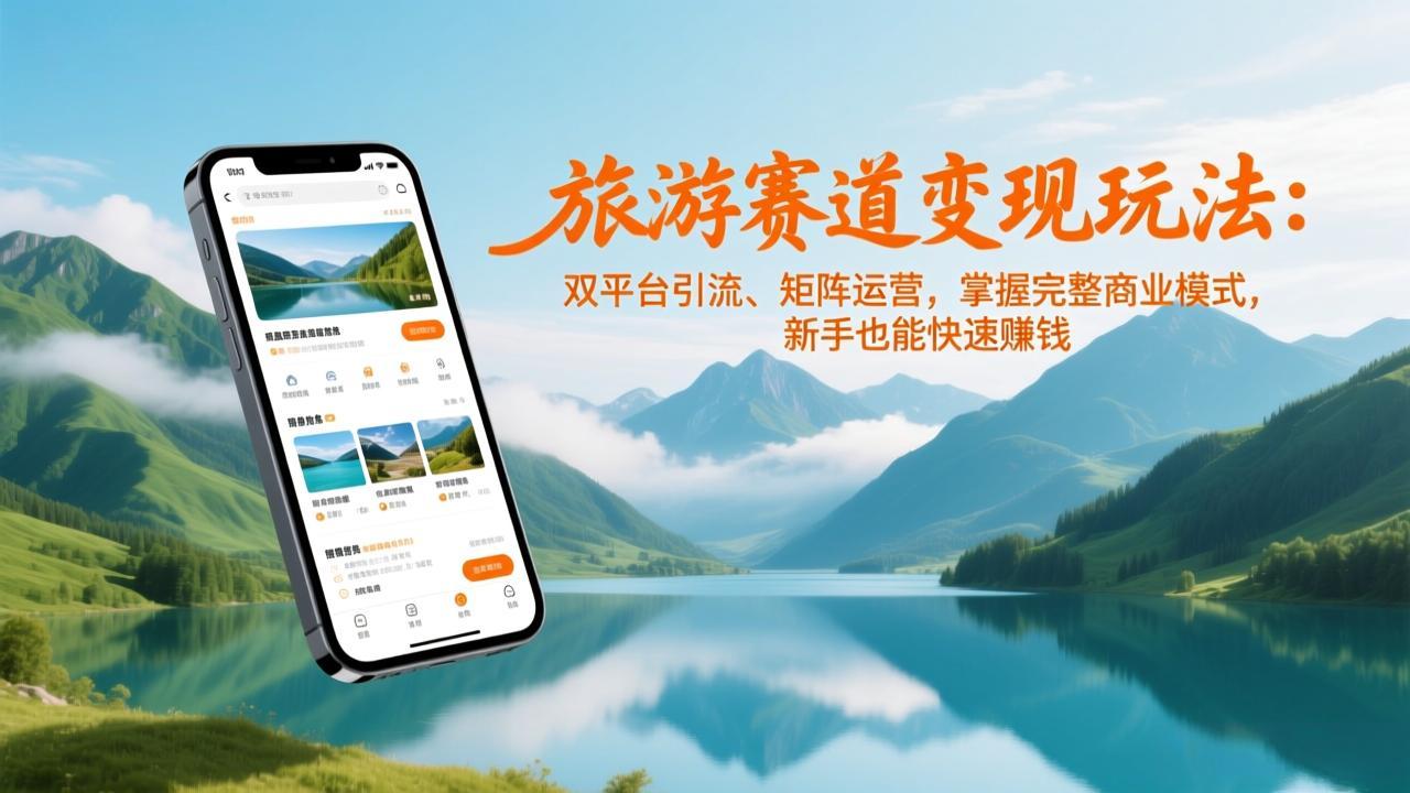 旅游赛道变现玩法：双平台引流、矩阵运营，掌握完整商业模式，新手也能快速赚钱-大表哥网创