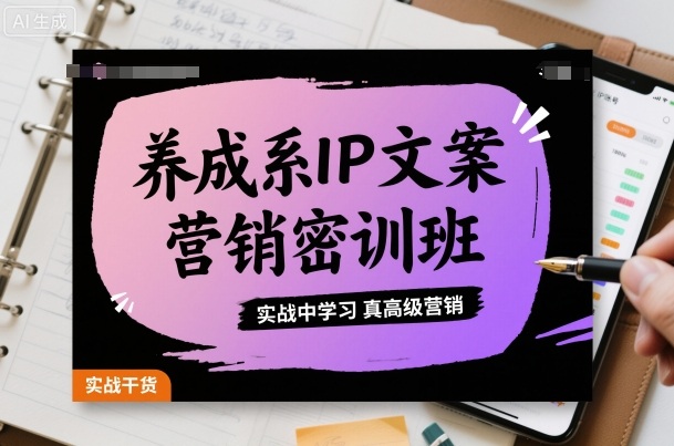 养成系IP文案营销密训班，实战中学习真高级营销-大表哥网创