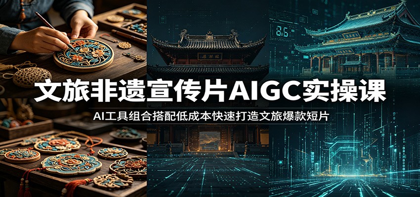 文旅非遗宣传片AIGC实操课：AI工具组合搭配低成本快速打造文旅爆款短片-大表哥网创