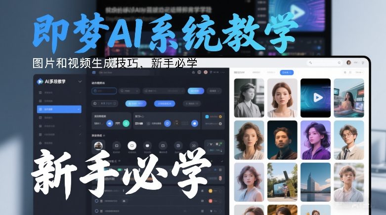即梦AI系统教学，图片和视频生成技巧，新手必学-大表哥网创