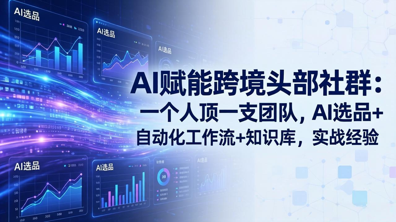 AI赋能跨境头部社群-更新6月：一个人顶一支团队，AI选品+自动化工作流+知识库，实战经验-大表哥网创