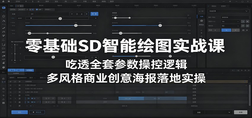 零基础SD智能绘图实战课：吃透全套参数操控逻辑，多风格商业创意海报落地实操-大表哥网创