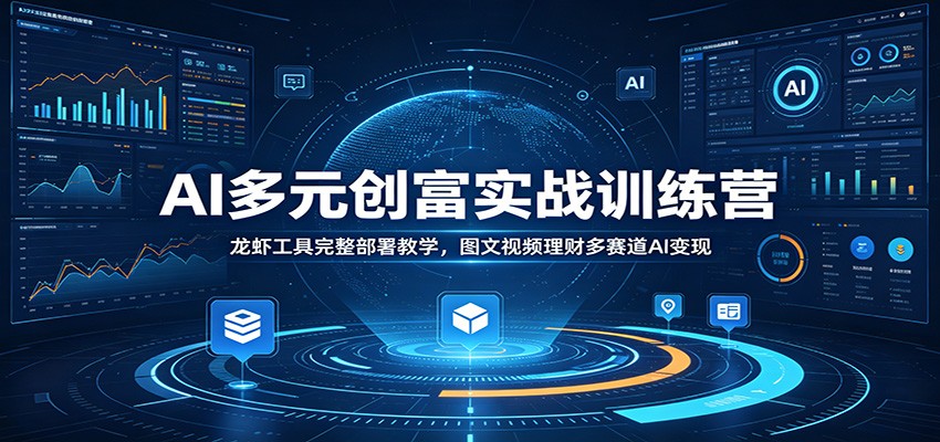 AI多元创富实战训练营：龙虾工具完整部署教学，图文视频理财多赛道AI变现-大表哥网创