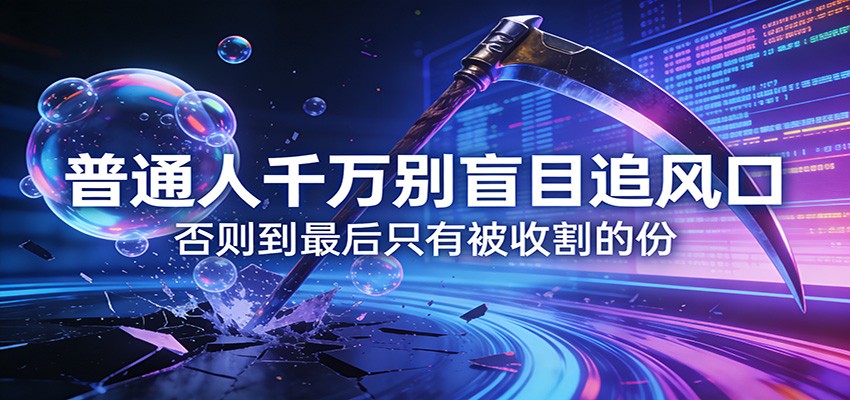 付费文章《通人千万别盲目追风口》否则到最后只有被收割的份-大表哥网创