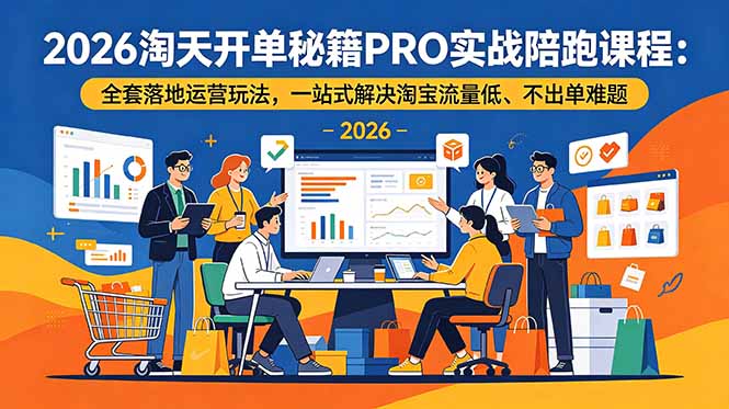2026淘天开单秘籍PRO实战陪跑课程-更新：全套落地运营玩法，一站式解决淘宝流量低、不出单难题-大表哥网创