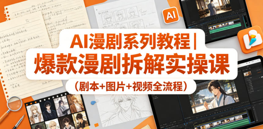 AI漫剧系列教程｜爆款漫剧拆解实操课(剧本+图片+视频全流程)-大表哥网创
