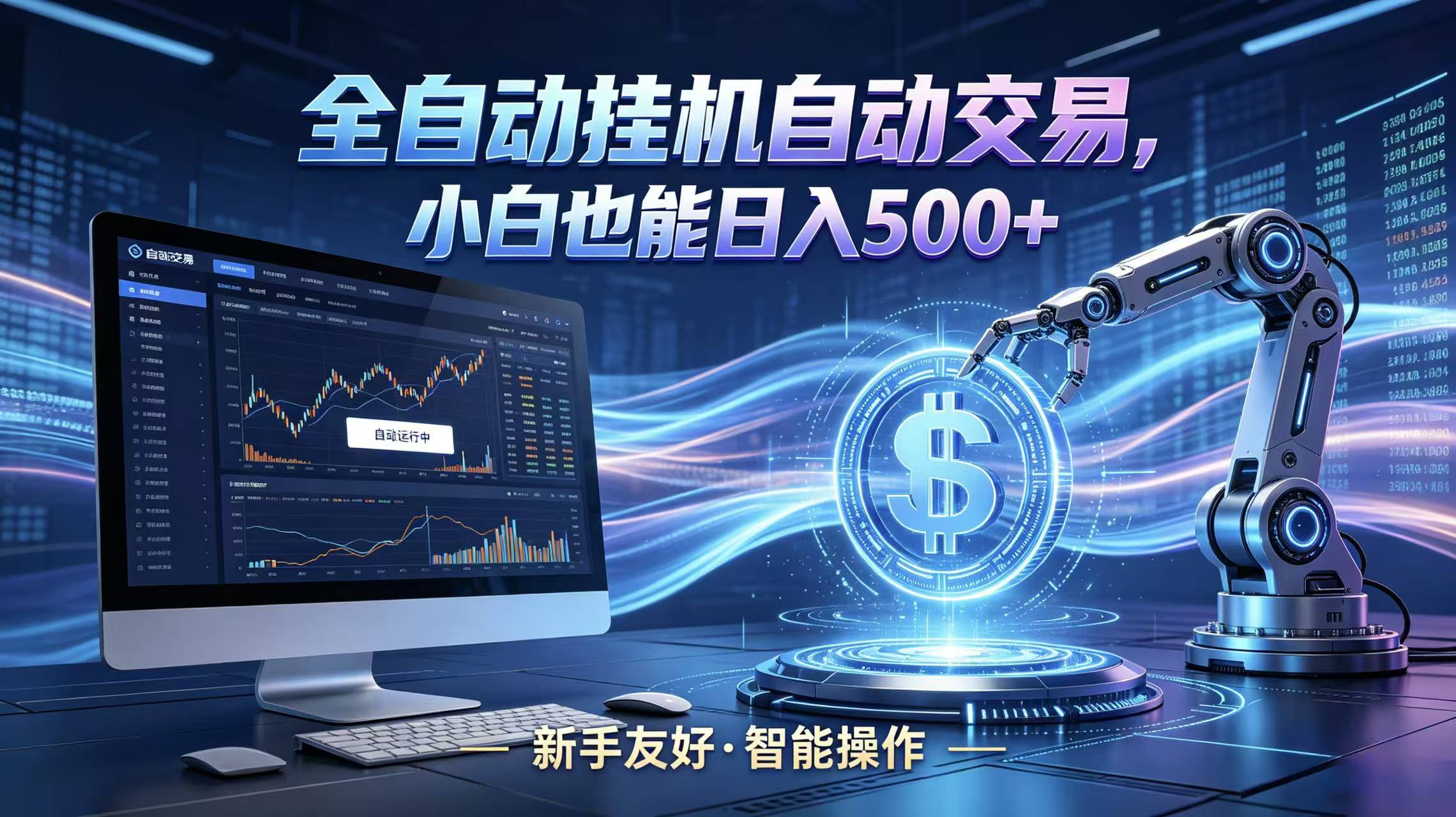 全新智能化交易助手，傻瓜式操作，小白也能快速上手，轻松实现日入500+-大表哥网创