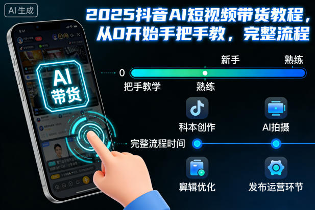 2025抖音AI短视频带货教程，从0开始手把手教，完整流程-大表哥网创