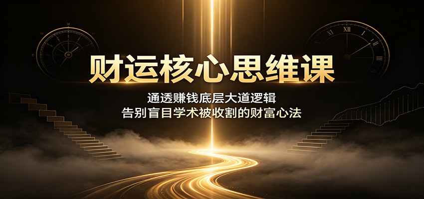 财运核心思维课：通透赚钱底层大道逻辑，告别盲目学术被收割的财富心法-大表哥网创