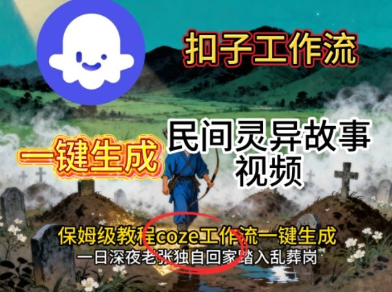 Coze扣子工作流一键生成民间灵异故事视频，保姆级教程搭建教学-大表哥网创