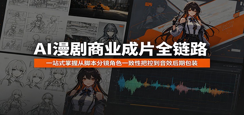 AI漫剧商业成片全链路：一站式掌握从脚本分镜角色一致性把控到音效后期包装-大表哥网创