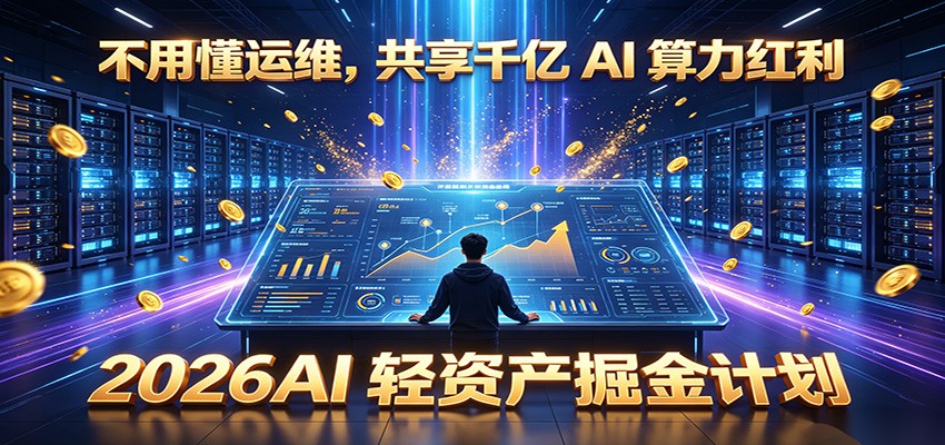 不用懂运维，共享千亿 AI 算力红利，2026AI 轻资产掘金计划-大表哥网创